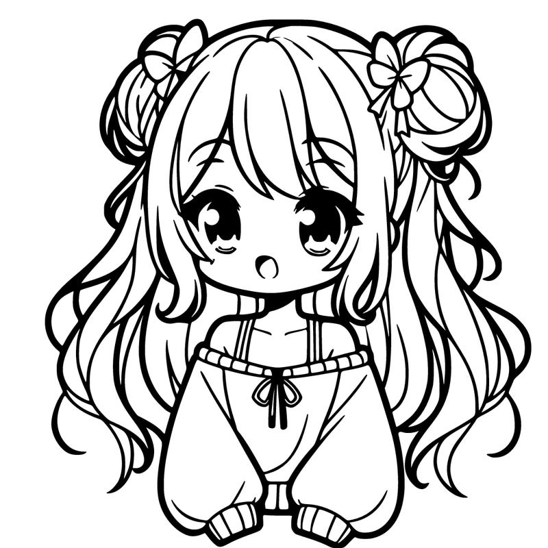 cute anime girl with long hair