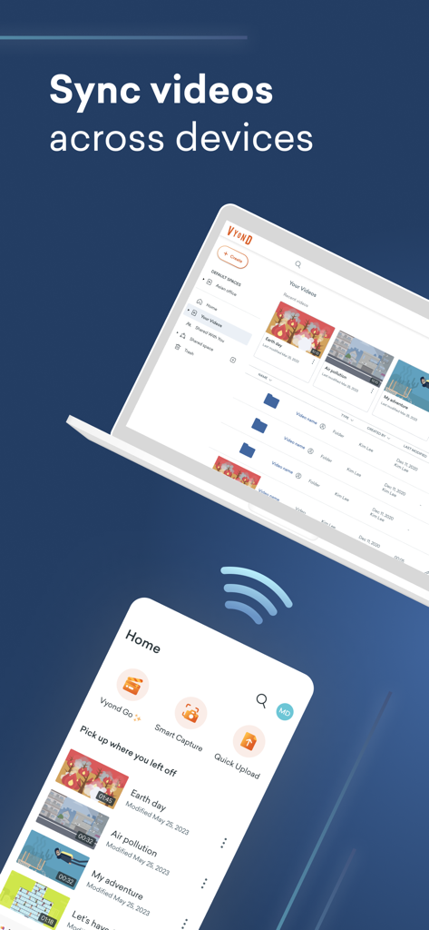 Vyond video projects synced across desktop and mobile devices