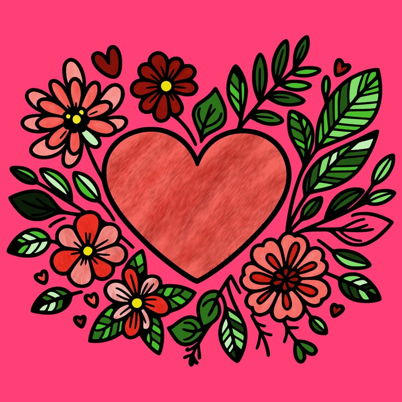 heart with flowers