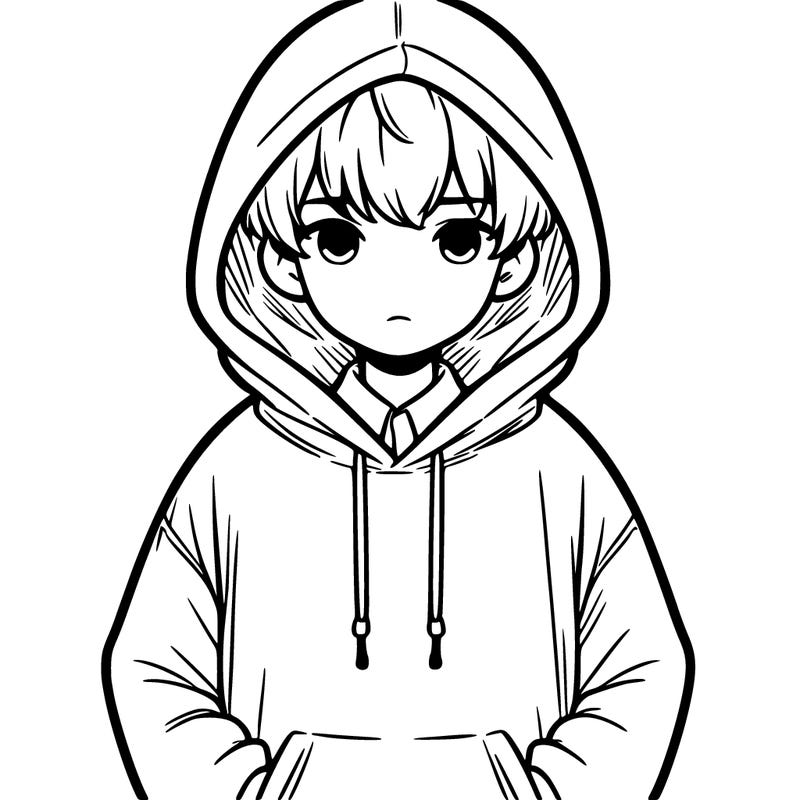 boy waring an oversized hoodie