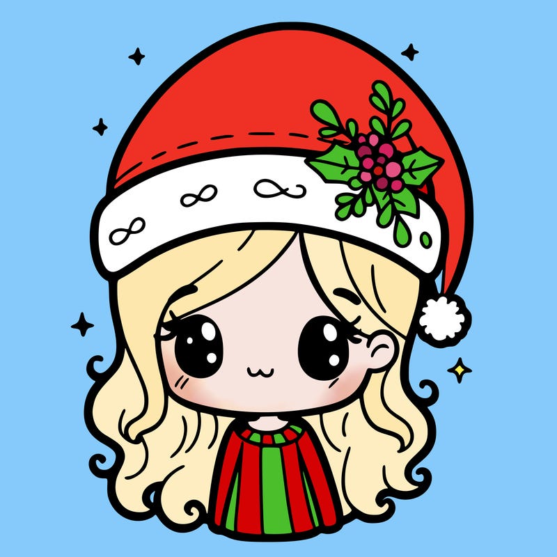 christmas hat girl