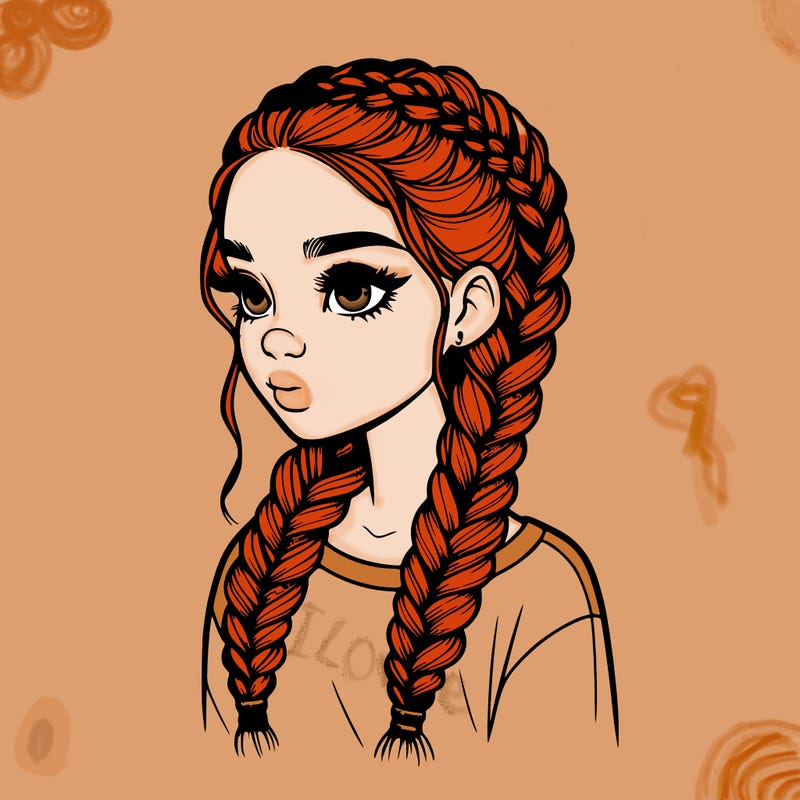 realistic girl with braids