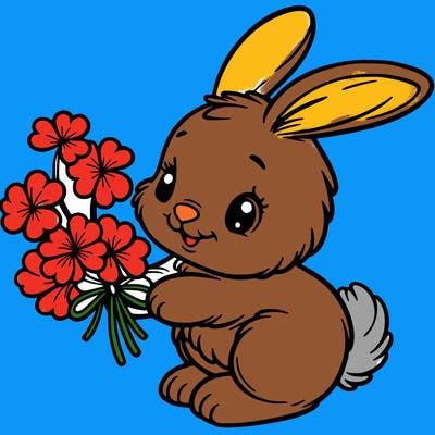 bunny with a bunch of clover