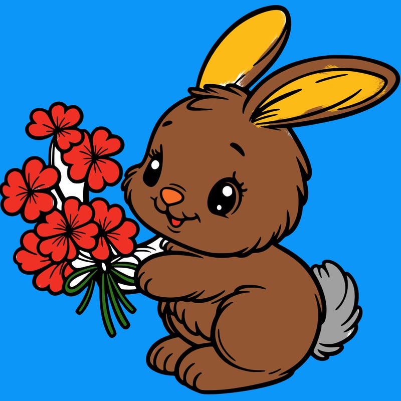 bunny with a bunch of clover