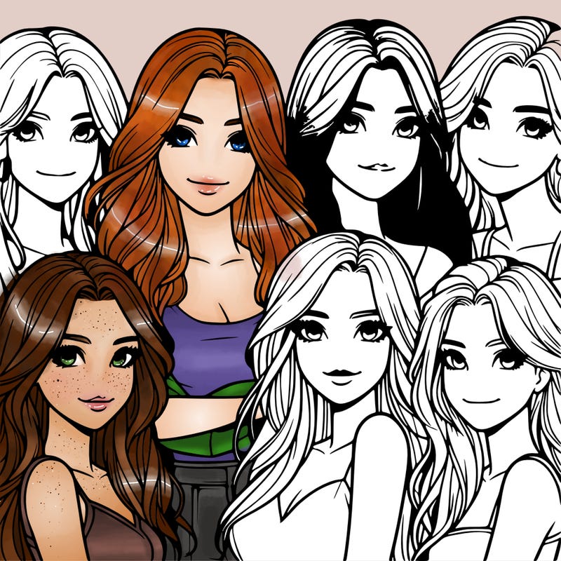 a group of realistic girls