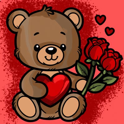 teddy bear a holding heart