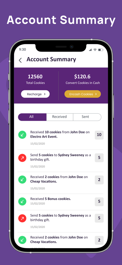 Lively - Lively app account summary screen showing cookie balance cash conversion value and transaction history
