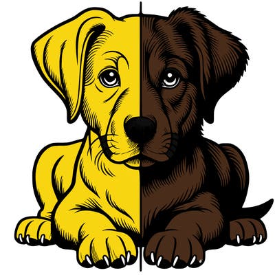 realistic dog split picture