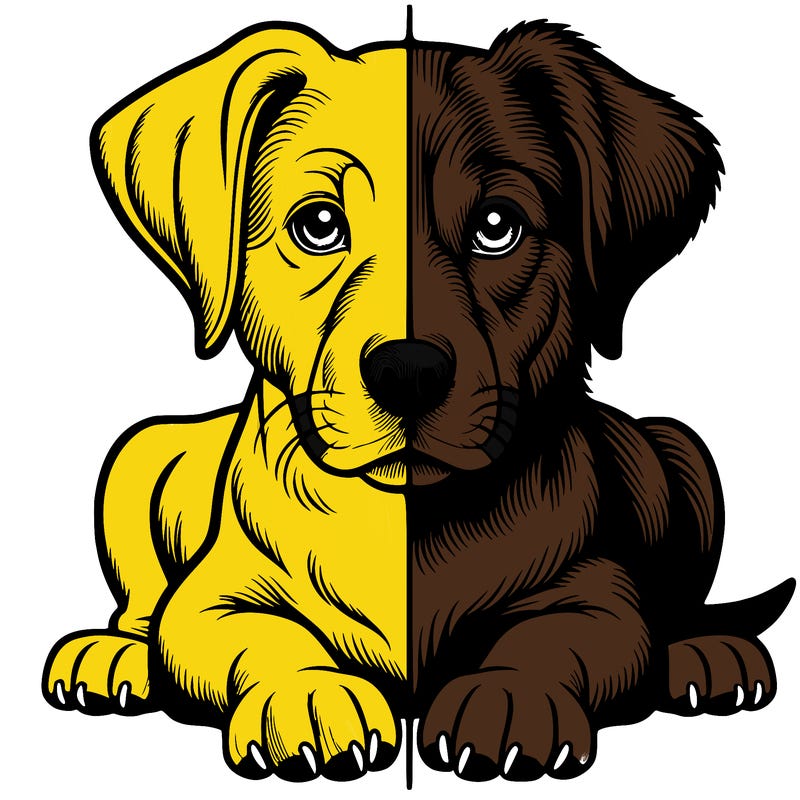 realistic dog split picture