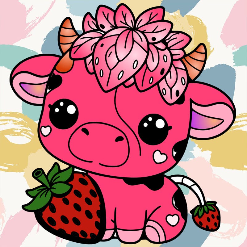 cute strawberry cow