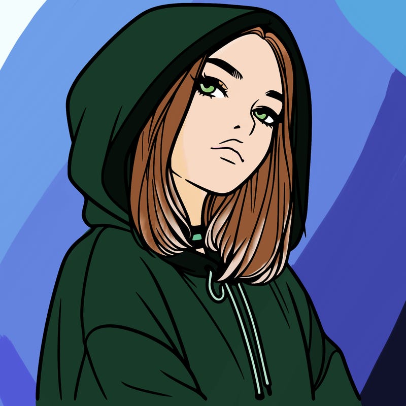 a realistic girl in a hoodie