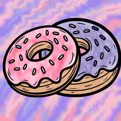 a piece of food doughnuts