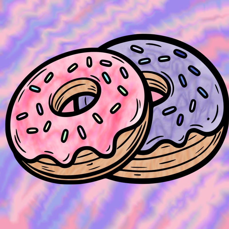a piece of food doughnuts