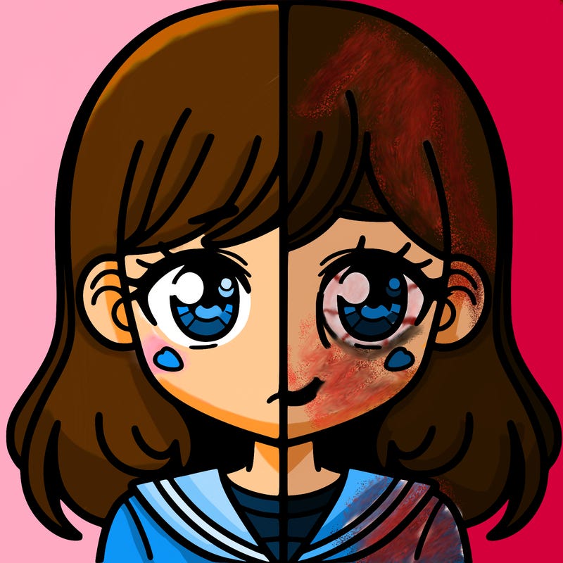 a split of a girl