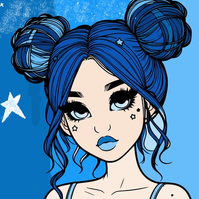 realistic girl with space buns