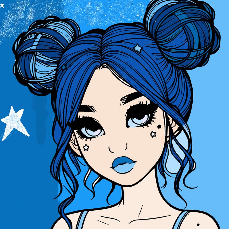 realistic girl with space buns