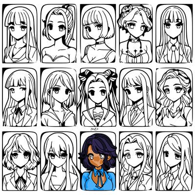 girls that look diffrent anime