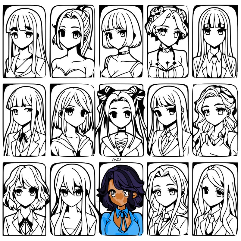 girls that look diffrent anime