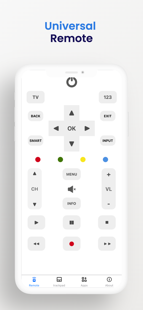 All TV Remote Control - Wifi - Interface de controle remoto universal para TV em um aplicativo de smartphone