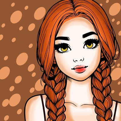 realistic girl with braids