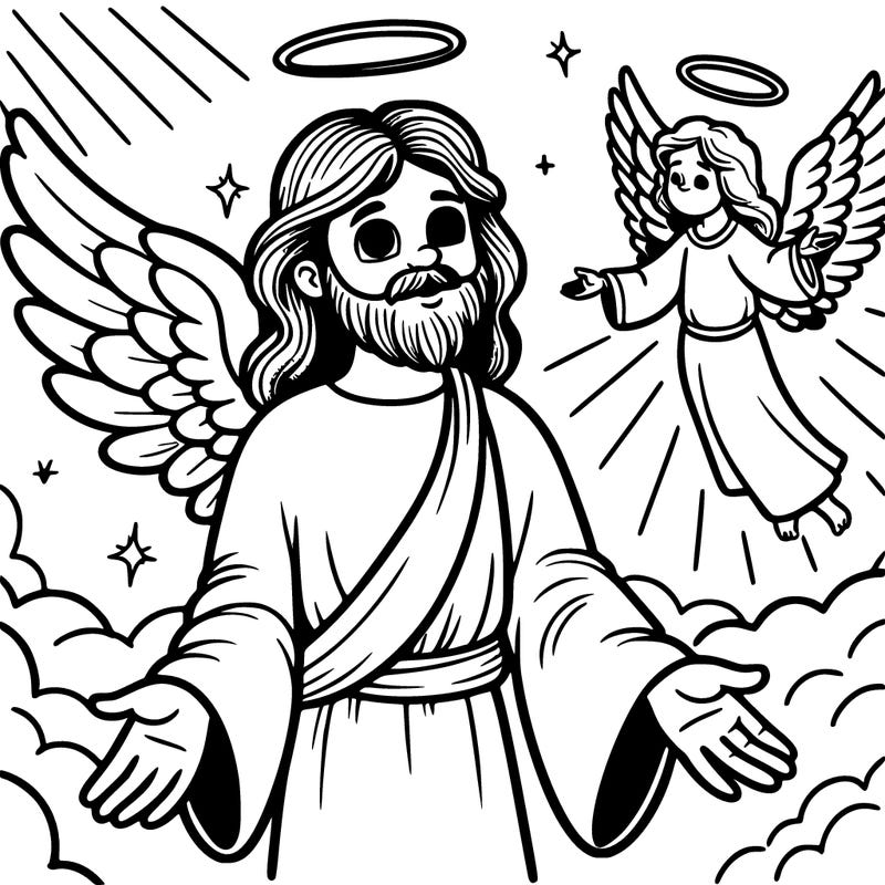 god jesus angel in heaven