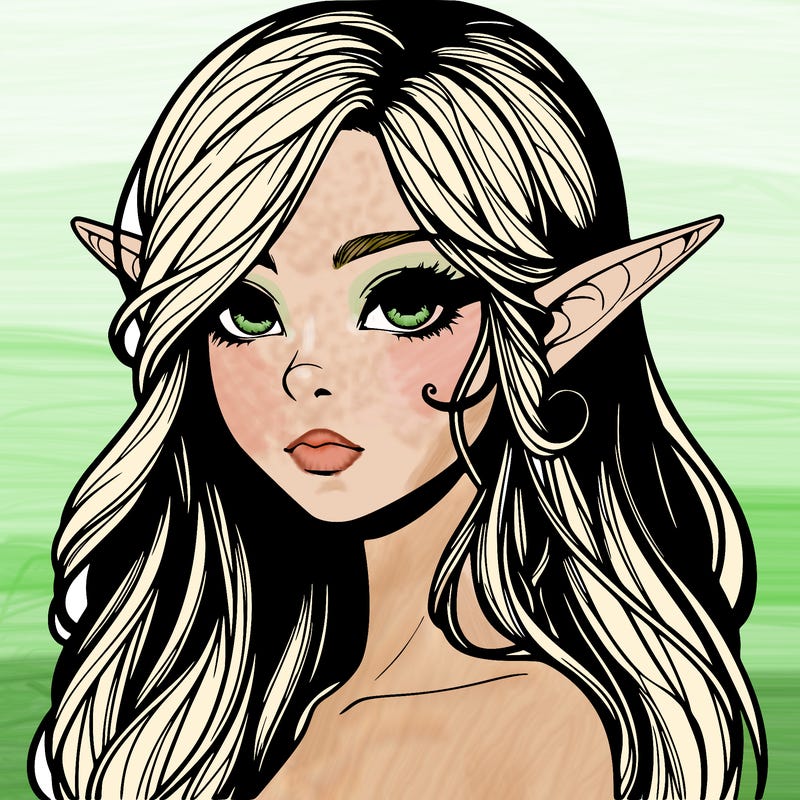 elf girl realistic dark fantasy