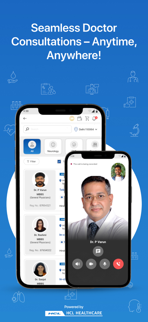 Habit Health - Habit Healthモバイルアプリインターフェース。オンライン医師相談とビデオ通話用。