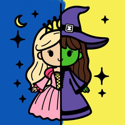 split princess and witch
