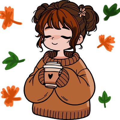 girl in a oversized sweater drinking coffee