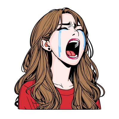 screaming realistic, girl