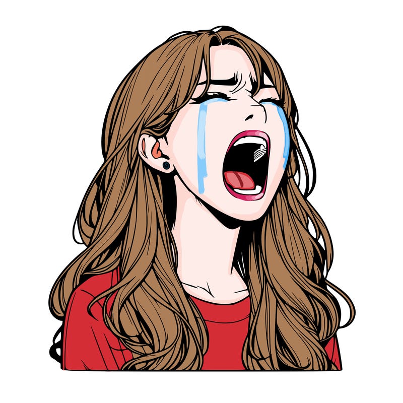 screaming realistic, girl