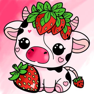 cute strawberry cow