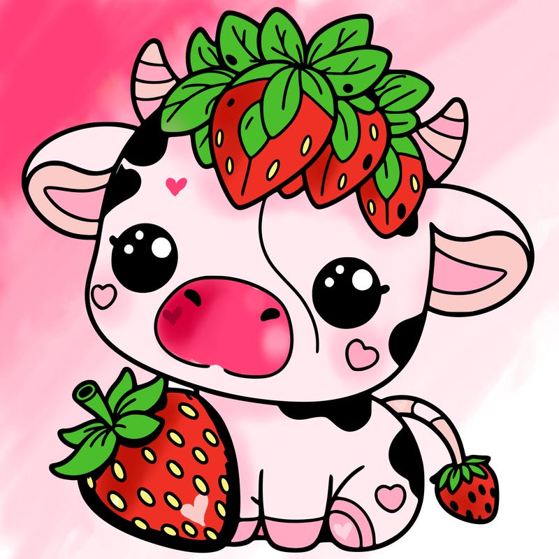 cute strawberry cow