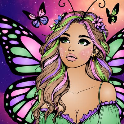 butterfly fairy realistic girl