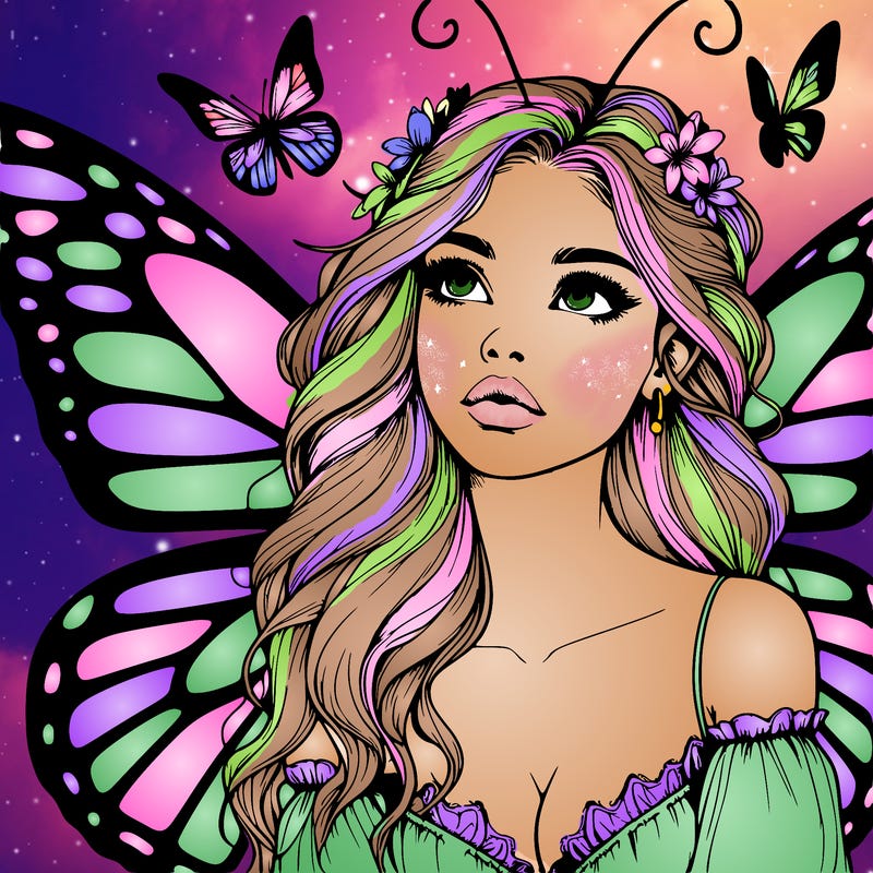 butterfly fairy realistic girl