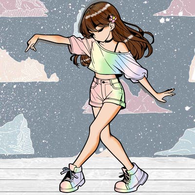 realistic girl danceing