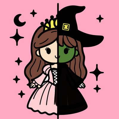 split princess and witch