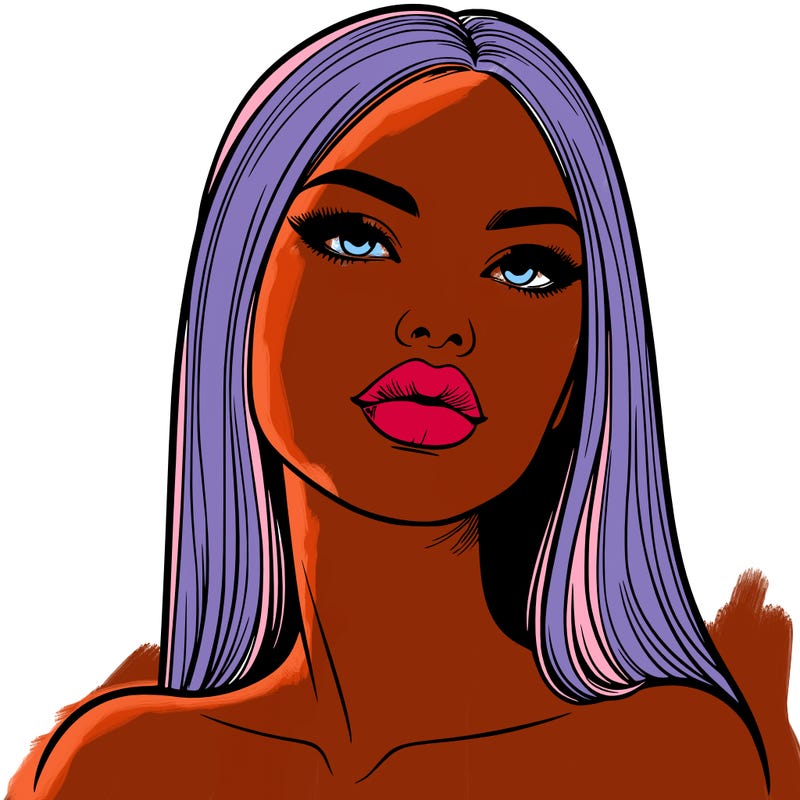 realistic woman with full lips