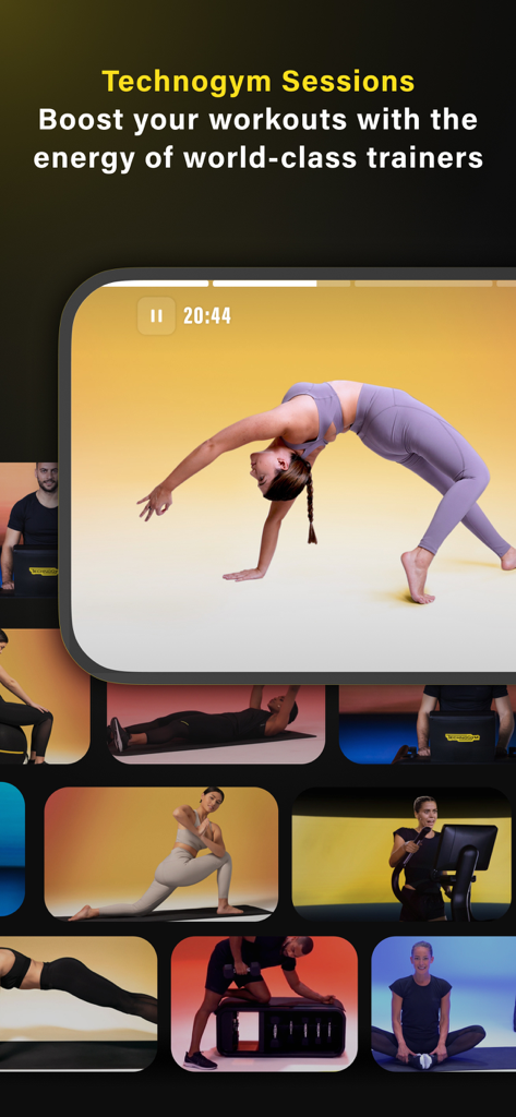 Technogym: Training & Gym app - Une variété de séances d'entraînement à la demande avec des entraîneurs professionnels dans l'application Technogym