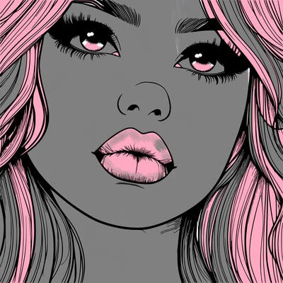 really realistic girl with lips