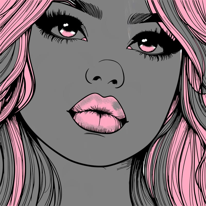 really realistic girl with lips