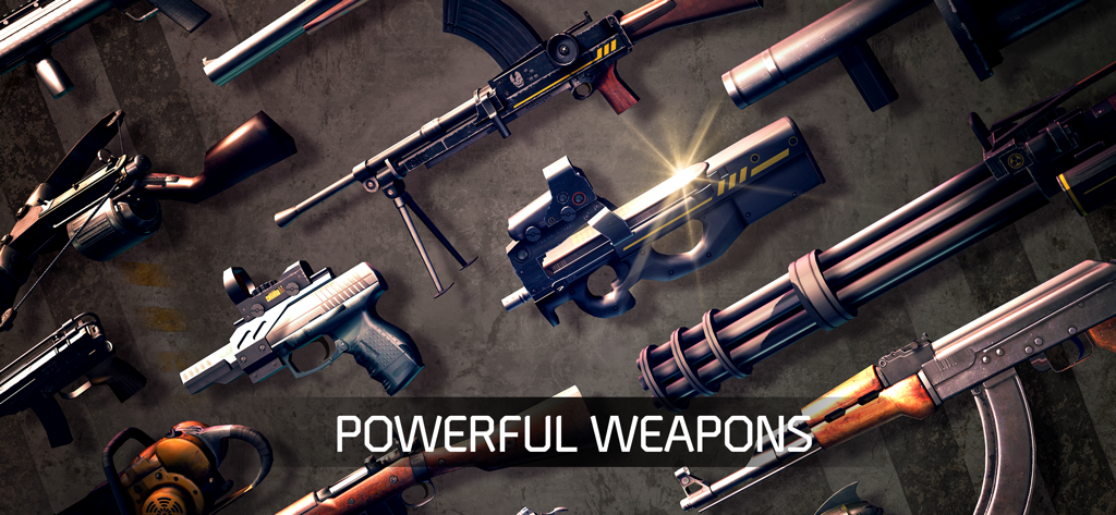 DEAD TRIGGER: Survival Shooter - Dead Trigger Survival Shooter propose une collection d'armes à feu et d'armes de mêlée puissantes.