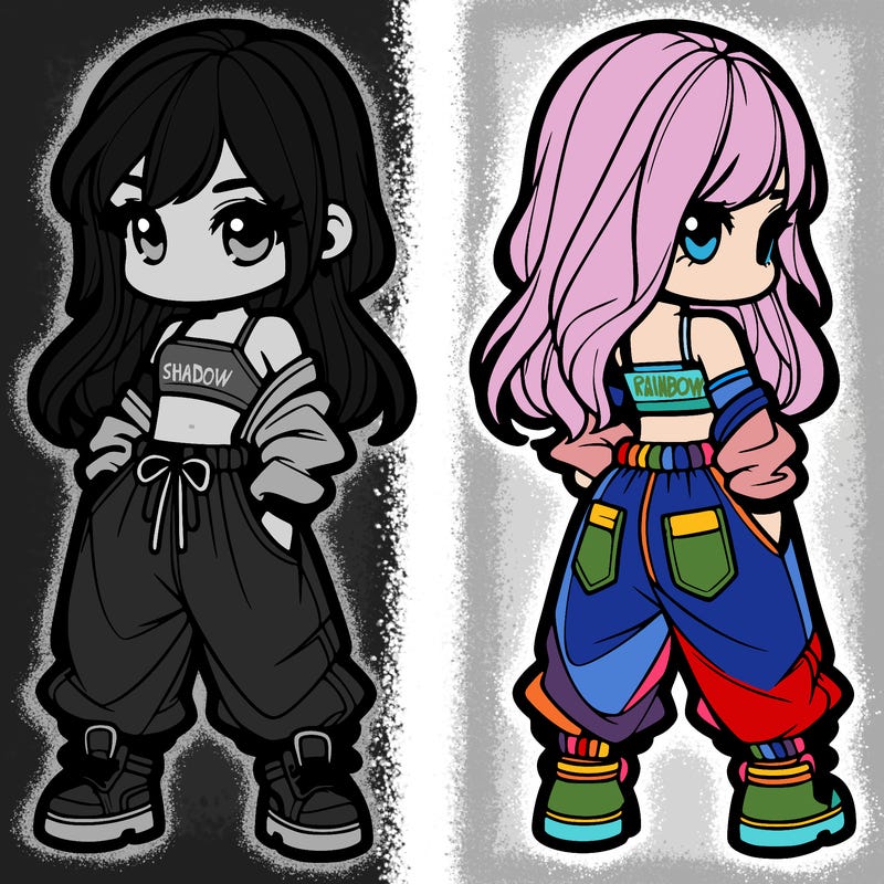 girl in crop top and baggy pants