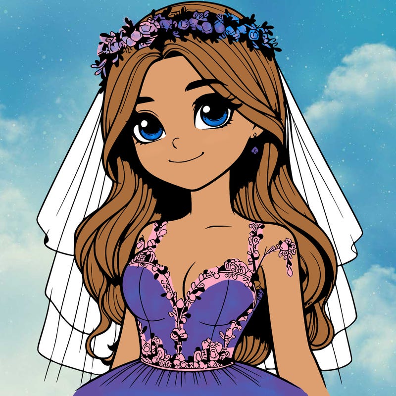 realistic girl in a wedding dress