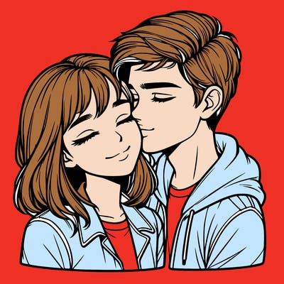 realistic girl and boy  love