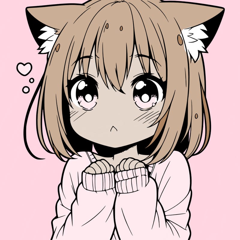 shy anime catgirl