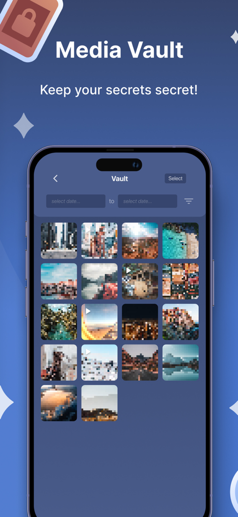 Super Smart Cleaner - Super Smart Cleaner app screenshot showing the Media Vault feature for private photo storage