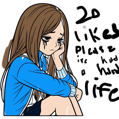 a realistic girl with depression