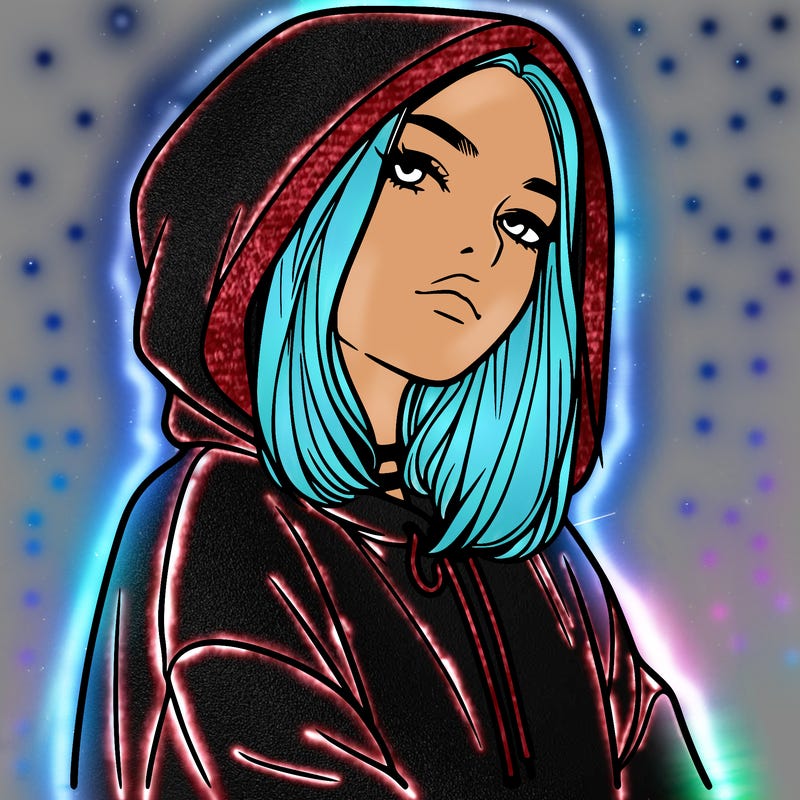 a realistic girl in a hoodie