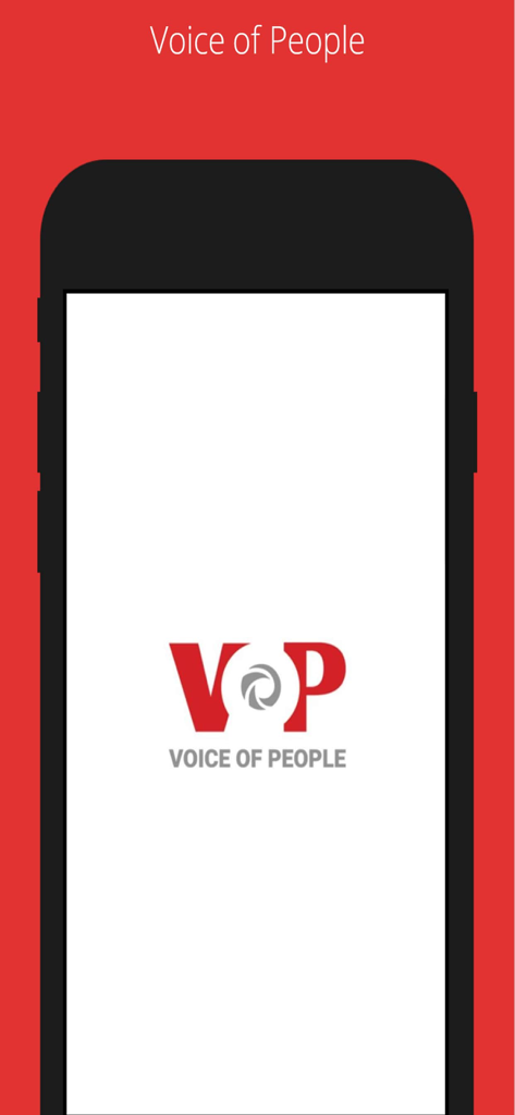 VOP - VOP Voice of People app splash screen with logo and title